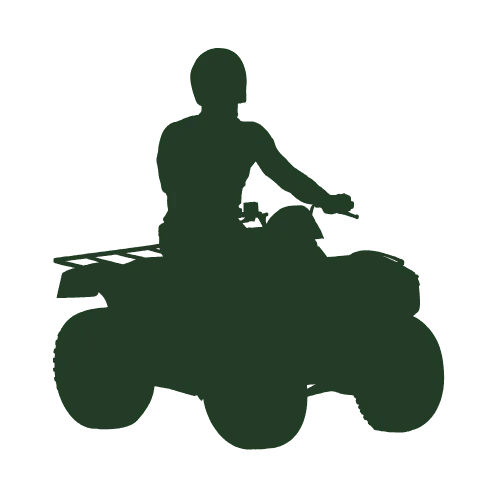 Self riding a quad bike