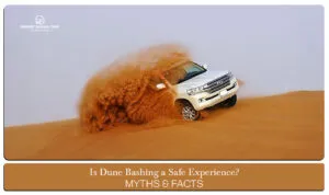 is dune bashing safe | dune bashing safety in Dubai blog banner by dubai desert safari trip